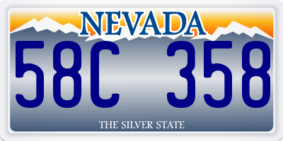 NV license plate 58C358