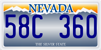 NV license plate 58C360