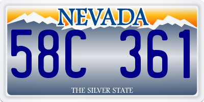 NV license plate 58C361