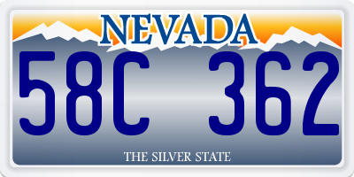 NV license plate 58C362