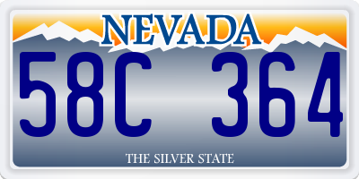 NV license plate 58C364