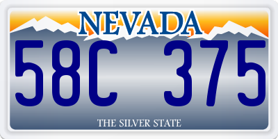 NV license plate 58C375