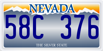 NV license plate 58C376