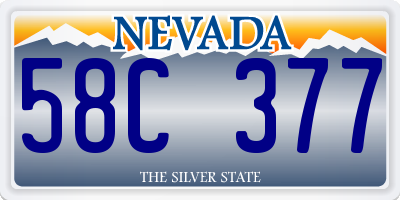 NV license plate 58C377