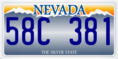 NV license plate 58C381