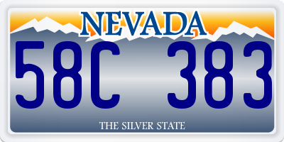 NV license plate 58C383