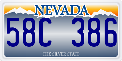NV license plate 58C386