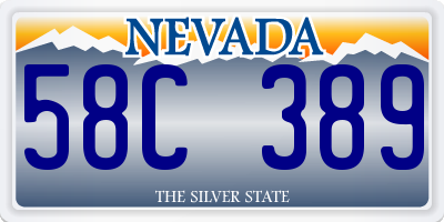 NV license plate 58C389