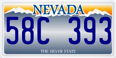 NV license plate 58C393