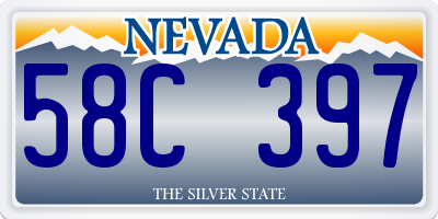 NV license plate 58C397