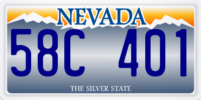 NV license plate 58C401