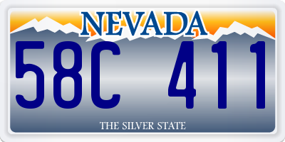 NV license plate 58C411