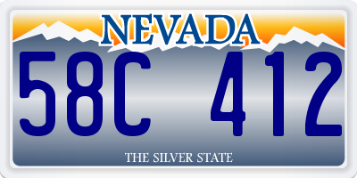 NV license plate 58C412