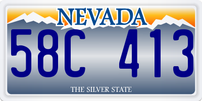 NV license plate 58C413