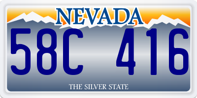 NV license plate 58C416