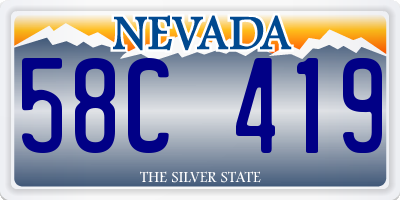 NV license plate 58C419
