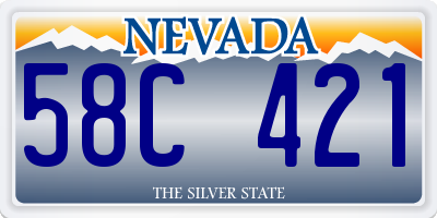 NV license plate 58C421