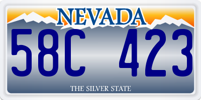 NV license plate 58C423