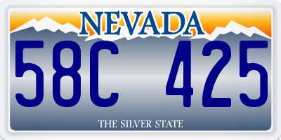 NV license plate 58C425