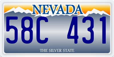 NV license plate 58C431