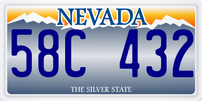 NV license plate 58C432