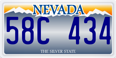 NV license plate 58C434