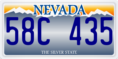 NV license plate 58C435