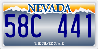 NV license plate 58C441