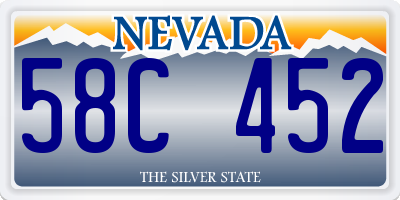 NV license plate 58C452