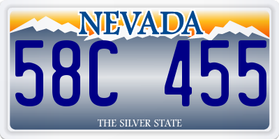 NV license plate 58C455