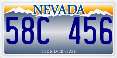 NV license plate 58C456