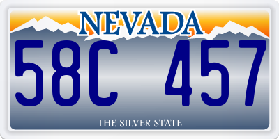 NV license plate 58C457