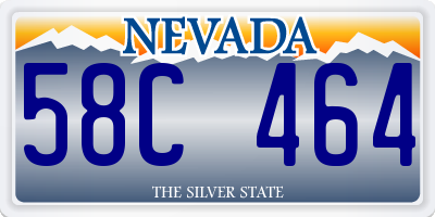 NV license plate 58C464