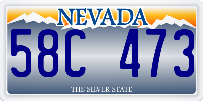 NV license plate 58C473