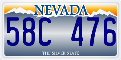 NV license plate 58C476