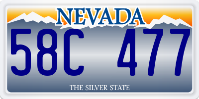 NV license plate 58C477