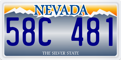 NV license plate 58C481