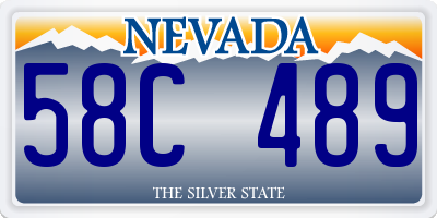 NV license plate 58C489