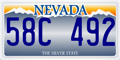NV license plate 58C492