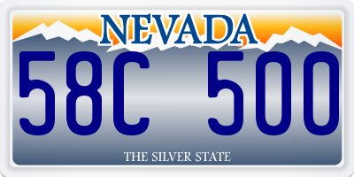 NV license plate 58C500