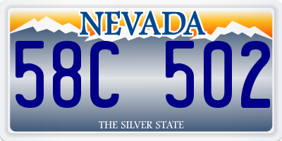 NV license plate 58C502