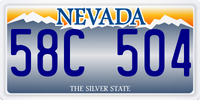 NV license plate 58C504