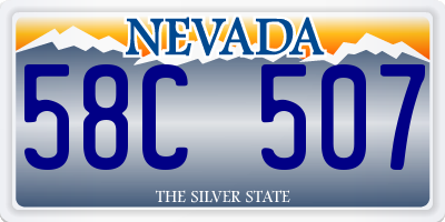 NV license plate 58C507