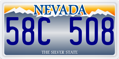 NV license plate 58C508