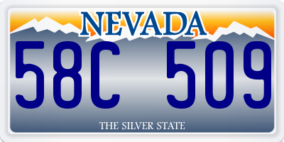 NV license plate 58C509