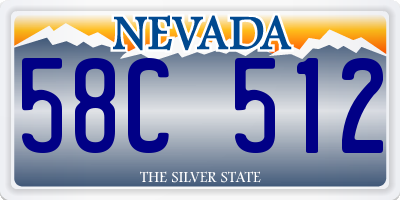 NV license plate 58C512