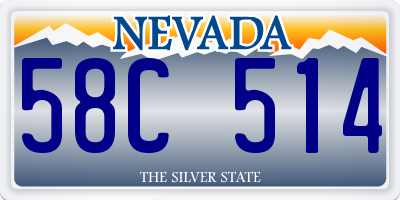 NV license plate 58C514