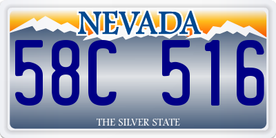 NV license plate 58C516