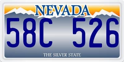 NV license plate 58C526
