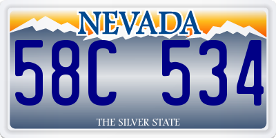 NV license plate 58C534